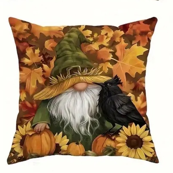 🍂 NIP 4/pc/set Fall Pumpkins Square Pillow Covers 🎃PILLOW COVERS ONLY💐 - Picture 4 of 5